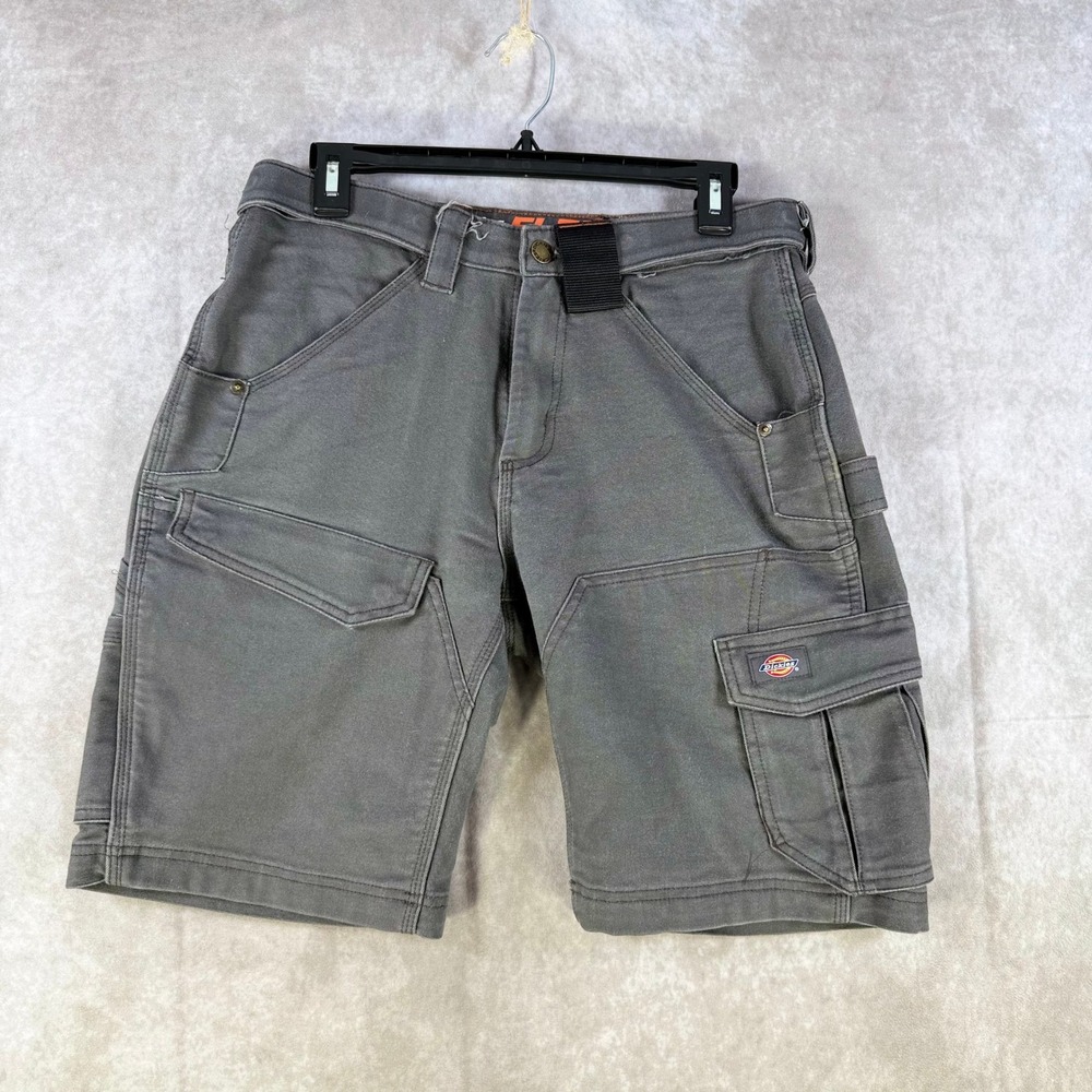 Dickies‎ Traeger Utility Shorts Mens 30 Grey Flex Canvas Cargo Durable Workwear